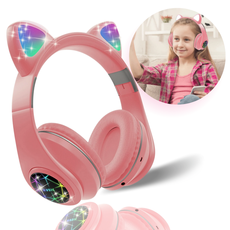 Headset Fone De Ouvido Bluetooth Led Orelha Gato Headphone - E_IDEIAS ONLINE